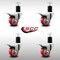 Service Caster 3'' SS Red Poly Swivel 1-3/4'' Expanding Stem Caster Set Total Lock Brake, 4PK SCC-SSEXTTL20S314-PPUB-RED-134-4 - alternate 3